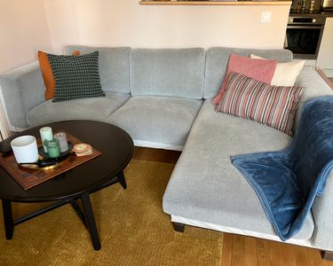 IKEA Nockeby Bezug Husse 3er Sofa mit Recamiere rechts Tenö braun Couch 2er