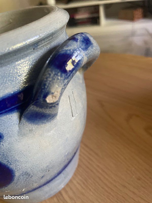 Pot en gré gris et bleu (image 6)