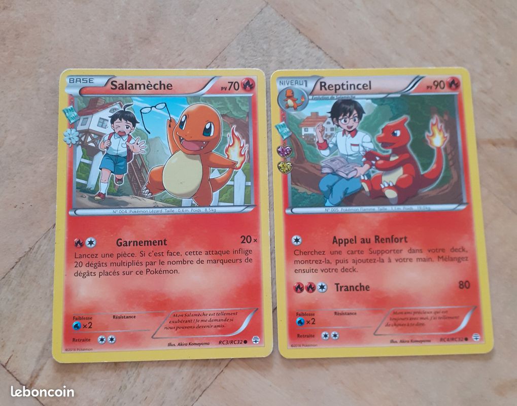 Carte pokemon de collection reptincel,salamèche (image 1)