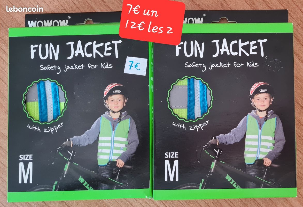 Fun jacket gilet fluorescent enfant vélo (image 1)