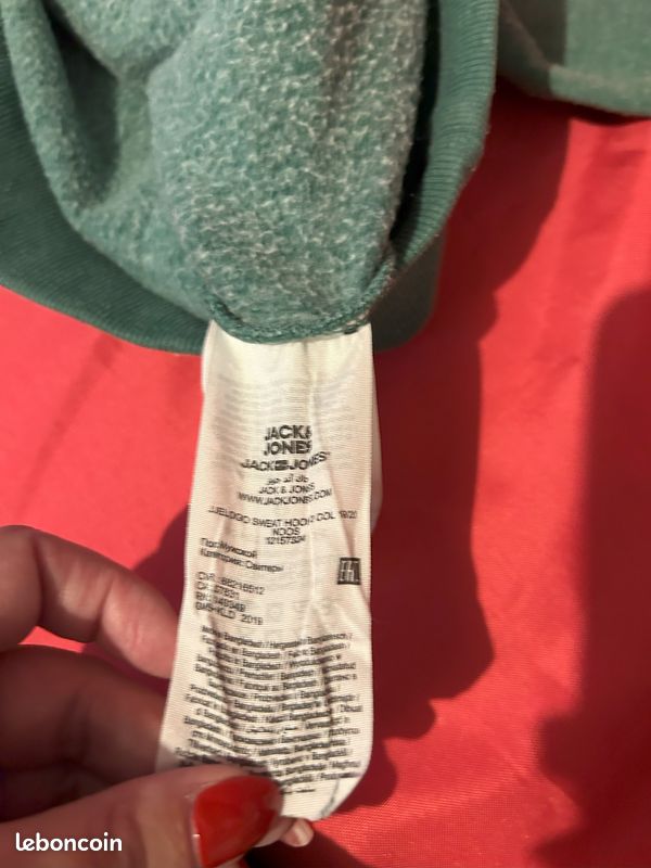 Sweat à capuche Jack and Jones vert Taille S (image 3)