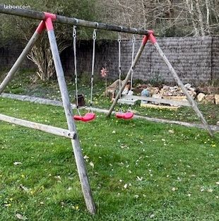 Kit Balançoire Jardin Tribecco - Connecteurs Métal 90x90 - Charge 150 Kg - Montage Facile - Fabriqué En UE - Vert