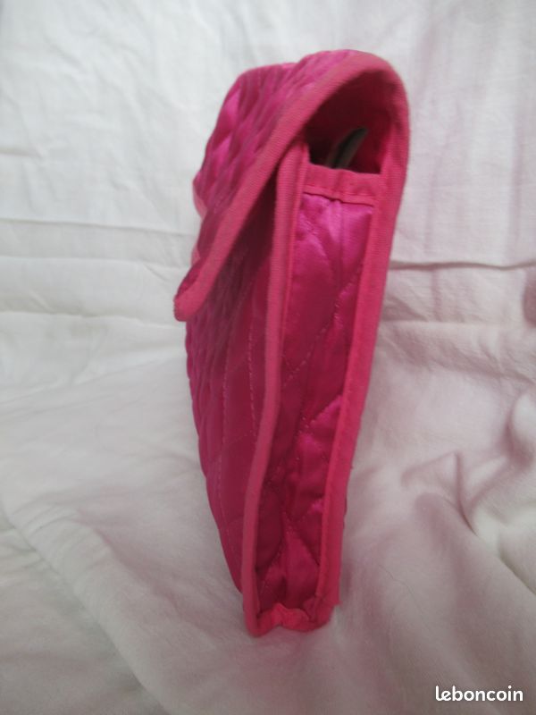 Pochette rose trousse sac de soirée Noel bouton doré (image 4)