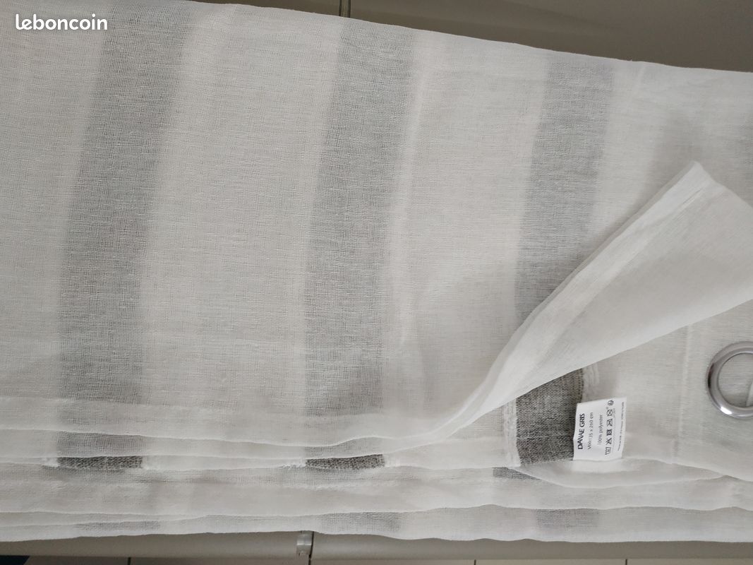 Grand rideaux gris creme (image 2)