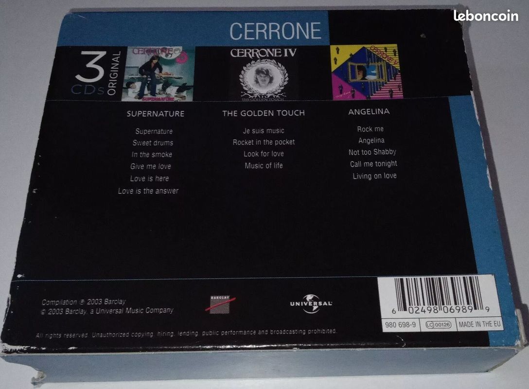 Cerrone / coffret de 3 cd / 3 supernature / iv the golden touch / v angelina (image 4)