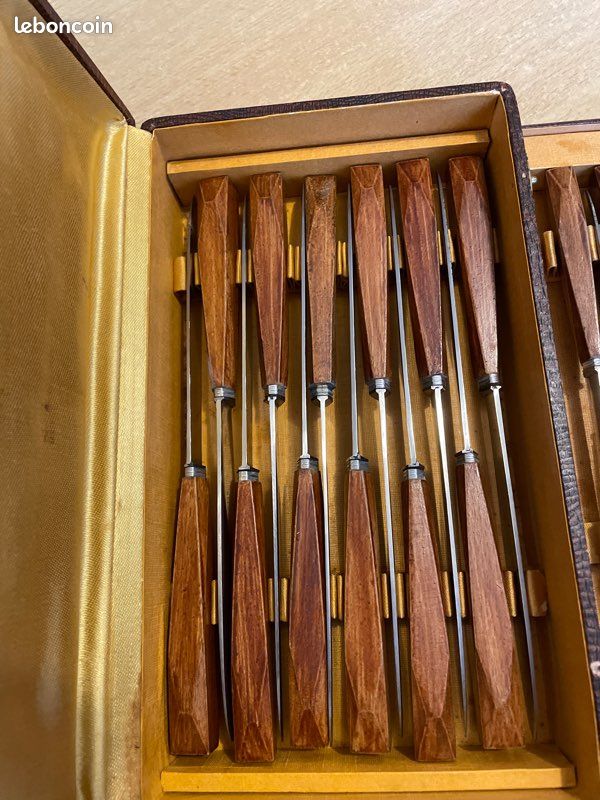 Coffret Ménagère En Bois COLLIN Paris – 54 Couverts – Ancien