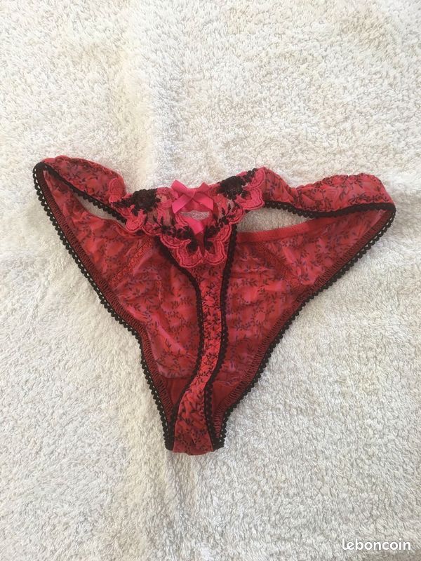 Ensemble soutien gorge 90B et string T40 Aubade rose et rouge (image 2)