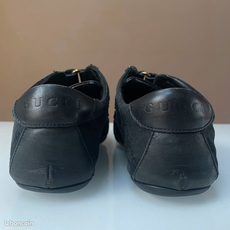 Tennis Gucci vintage en cuir noir (image 8)