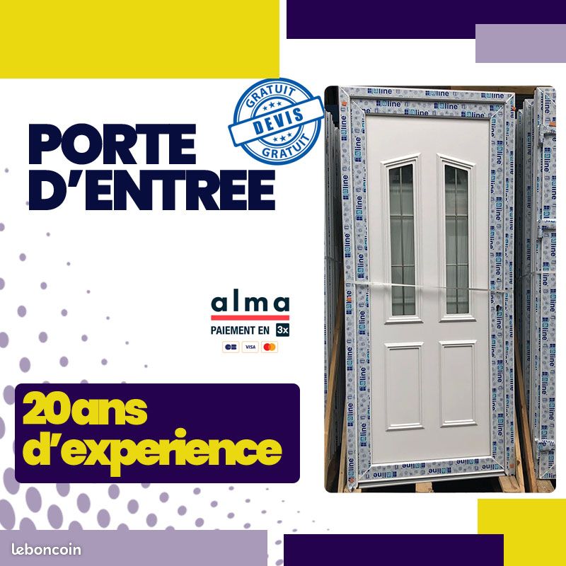 Porte d'entrée *PVC/ALU* avec aération intégrée (image 1)