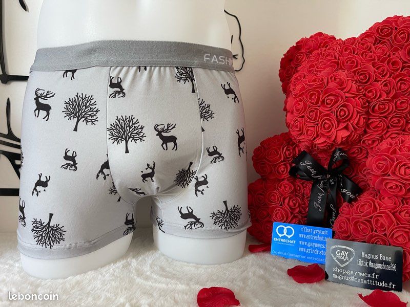 đŠ Boxer homme gris clair motifs cerfs â Style nature & confort (image 2)
