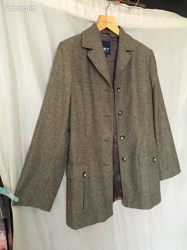 Belle veste vintage tweed marron clair IBT Inbetween coupe saharienne taille 40 (image 3)