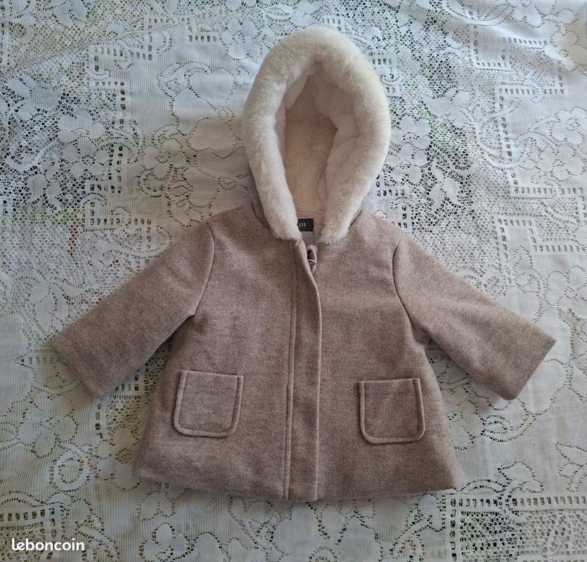 Manteau bébé gris doublé fourrure Kiabi mois neuf Vêtements bébé
