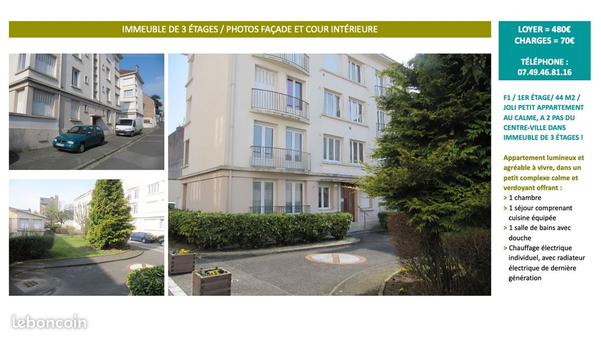 Appartement 2 pièces 44 m² · à Saint-Quentin · 44 m² · 550 €