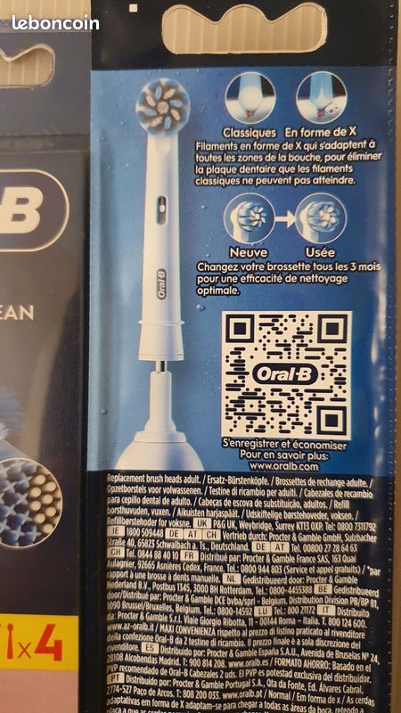 Lot De 4 Brossettes Oral-B Pure Clean Au Charbon - Têtes De Rechange Pour Brosses électriques, Neuves