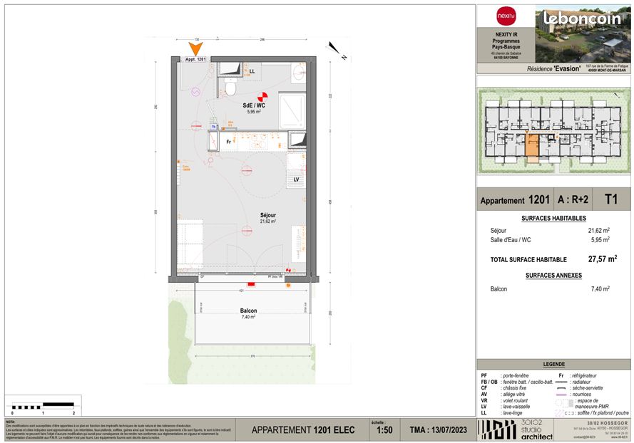 Appartement 1 pièce 27 m² · à Mont-de-Marsan · 27 m² · 110 000 €