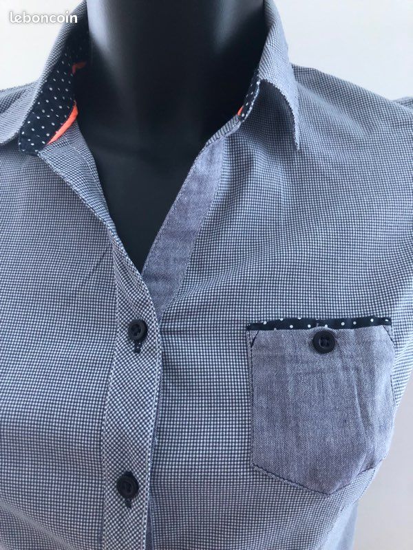 Chemise Femme Cutter & Buck – 100% Coton – Col Boutonné Gris Charbon – Taille L – Occasion Très Bon État
