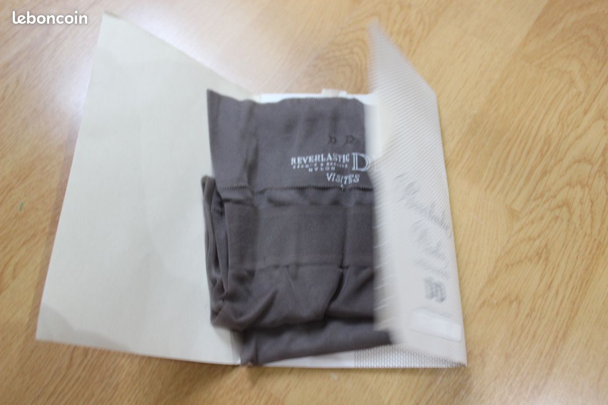 Paire de bas nylon vintage couture fully fashioned stockings gris foncé T1 (image 3)