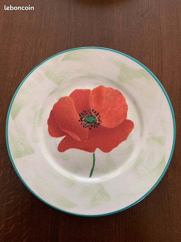Plat coquelicots Lunéville NEUF (image 1)