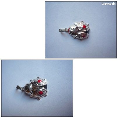 Pendentif coccinelle argent émaillé (image 3)