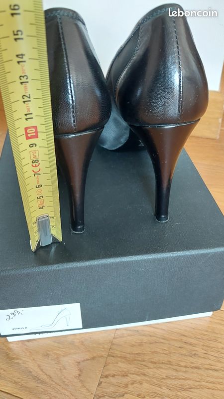 Escarpins noirs en cuir et résille François NAJAR (image 3)