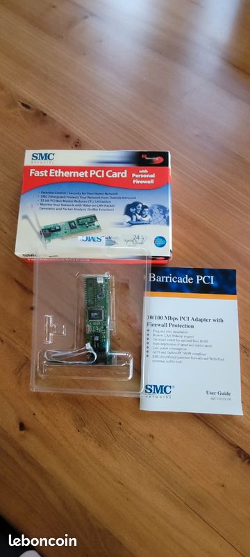 Carte Réseau SMC PCI – Interface Ethernet Pour Ordinateur De Bureau – Matériel D'occasion Fonctionnel