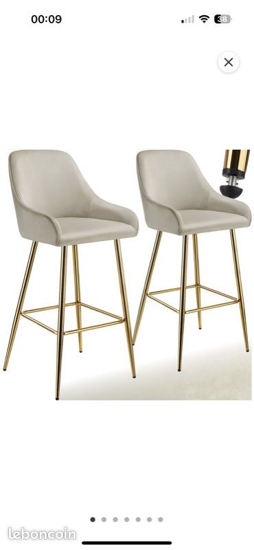 Lot de 4 chaises hautes bar (image 1)