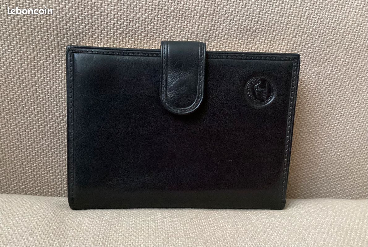 Portefeuille Cuir Noir Elephant D'Or - Adulte Unisexe - Occasion
