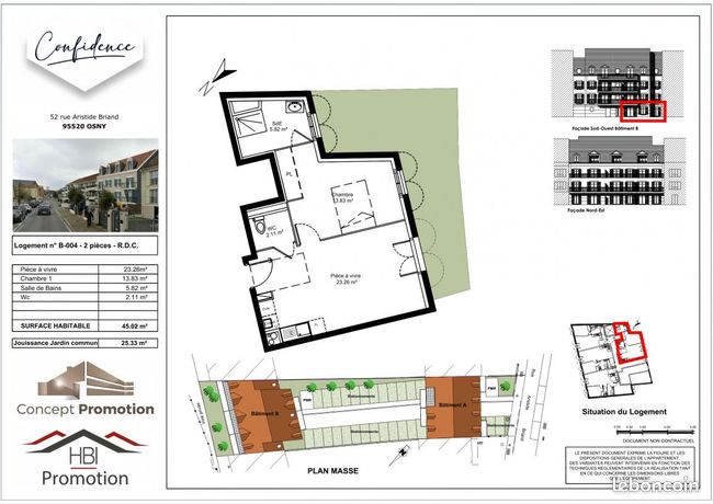 Appartement a louer osny - 2 pièce(s) - 45 m2 - Surfyn