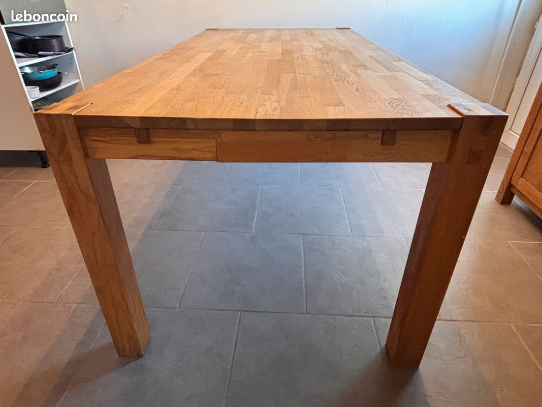 Table de sejour en chêne « Chicago » L 180 cm (Tomki) (image 2)