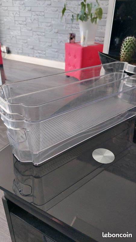 Lot de 2 bacs pvc longueur 37 cms , largeur 11 cms et hauteur 9,6 cms Très solide et Transparents idéal rangements (image 8)