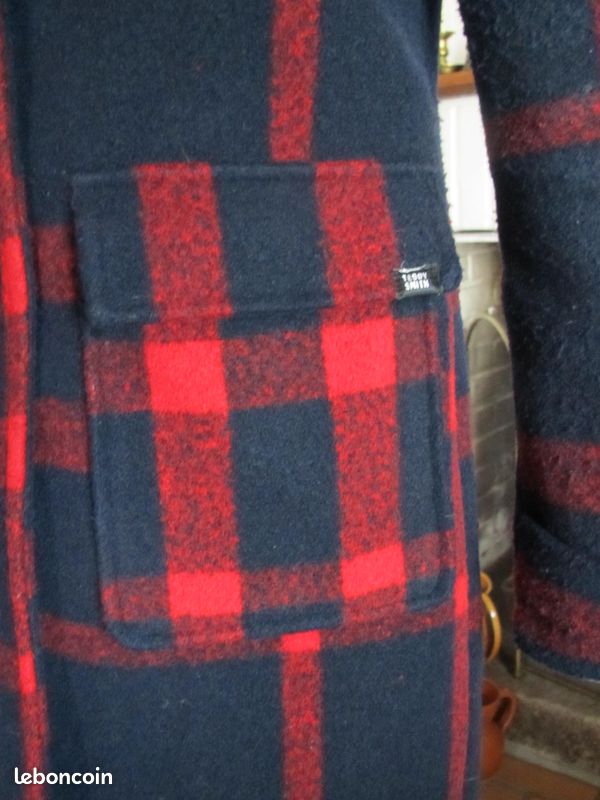 Manteau femme écossais marine/rouge Teddy Smith taille 36/38 (image 5)