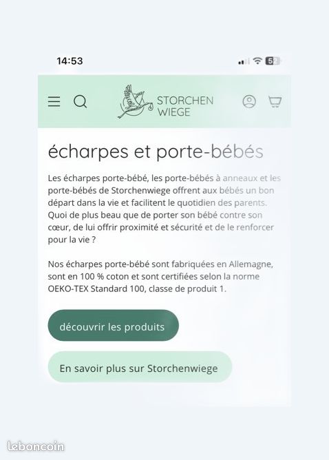 Porte BB Storchenwiege Équipement bébé