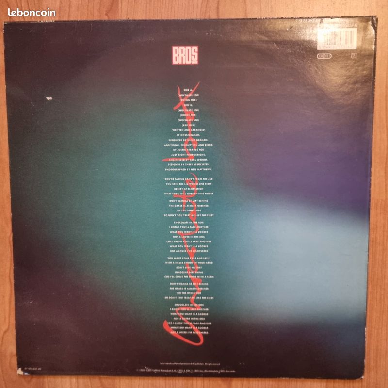 Bros – Chocolate Box - vinyle Maxi 45T (image 2)