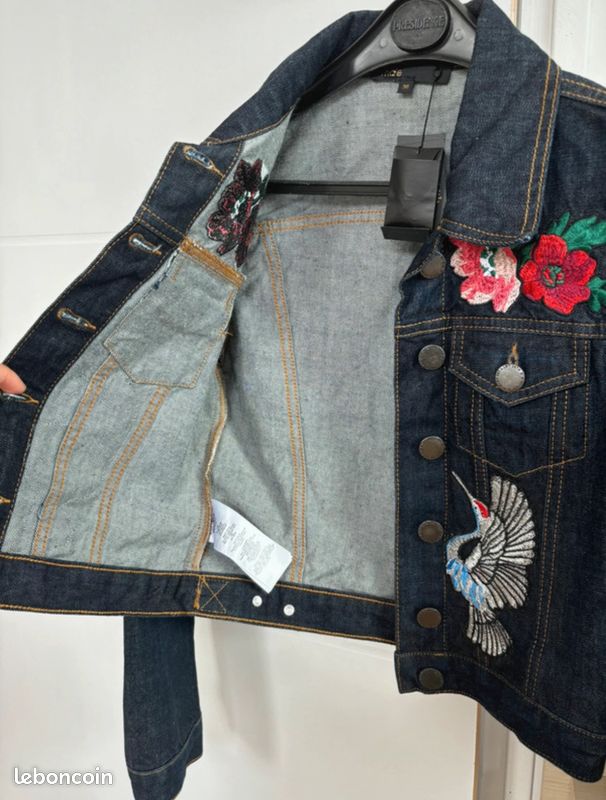 Veste En Jeans Maje Taille 36 - Style College - Occasion Très Bon état