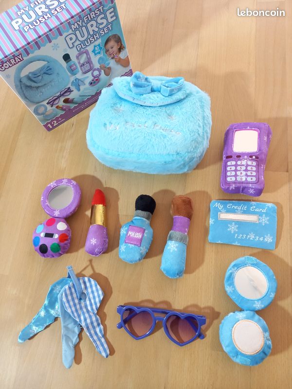 👜 Sac à main doudou et ses accessoires en tissu pour tout-petit (image 3)