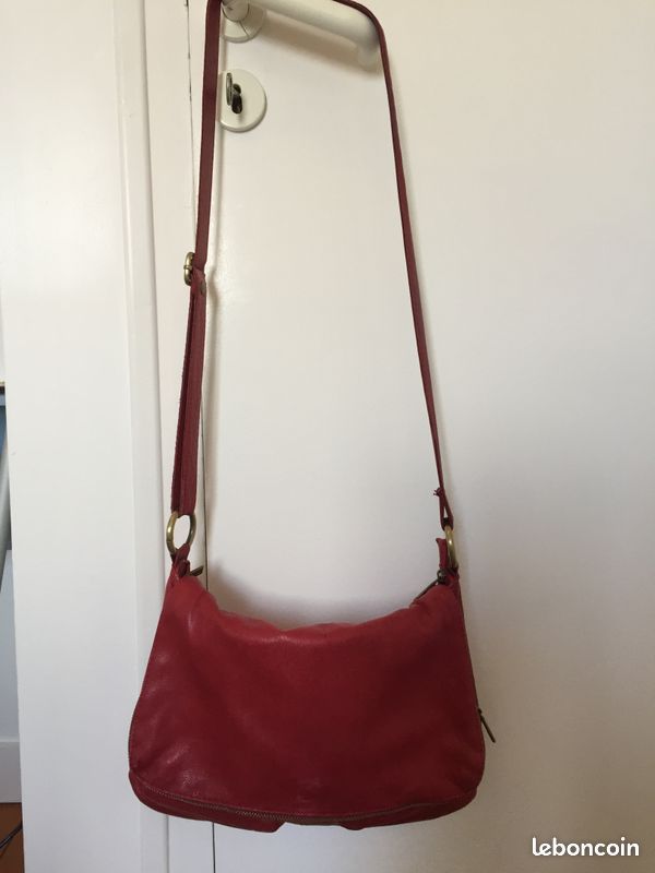Sac besace cuir rouge Accessoires Bagagerie
