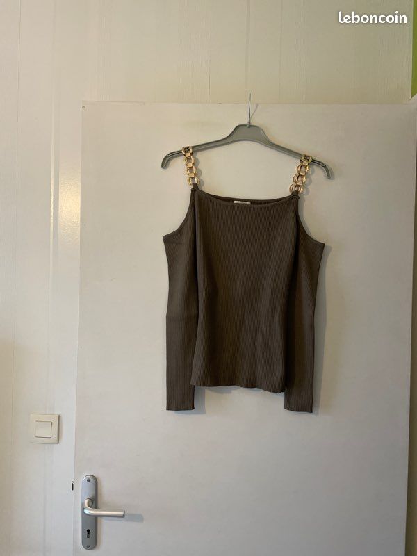 Haut à bretelles en bijoux dorés (image 1)