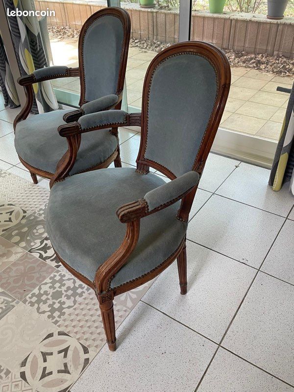 Paire de fauteuils cabriolet style Louis XVI (image 4)