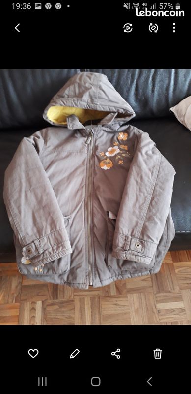 Manteau fille parka 8 ans hiver vert baudets (image 2)