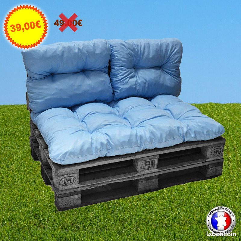 3 coussins bleu pour canapé en palettes (image 1)