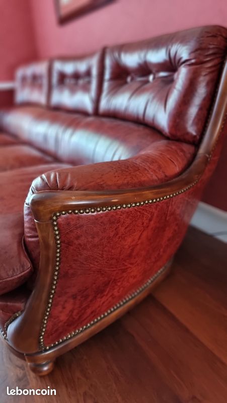 Canapé cuir ancien (image 3)