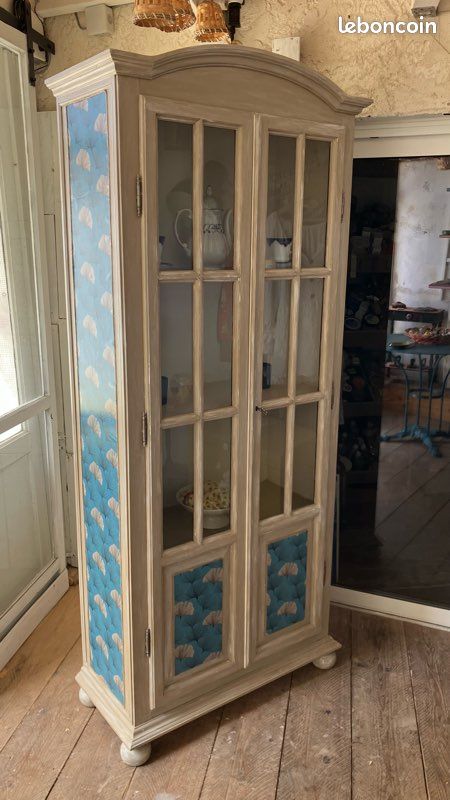 Vitrine ou bibliothèque en bois relookée (image 4)