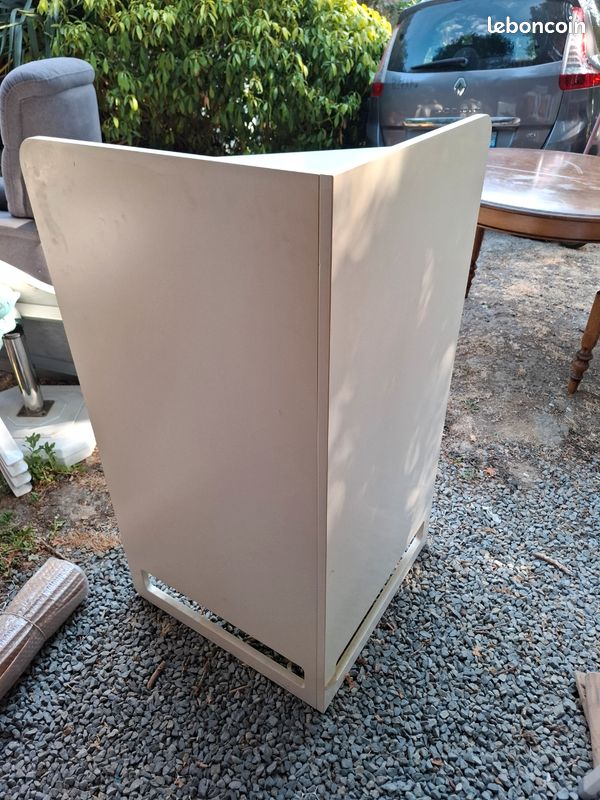 Meuble d'angle de rangement blanc 2 portes avec étagères (image 4)