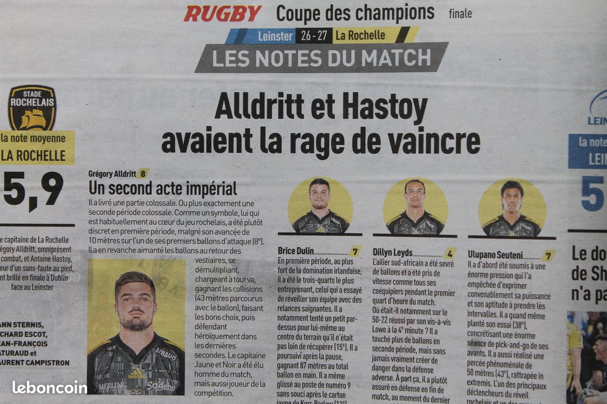 L'Equipe du 21/05/2023 - Fabuleux La Rochelle renverse Leinster 27-26 - Armirail (image 6)