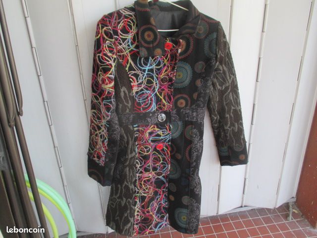 Damen Jacke Desigual Mantel Rot Schwarz Desigual Mantel (1620