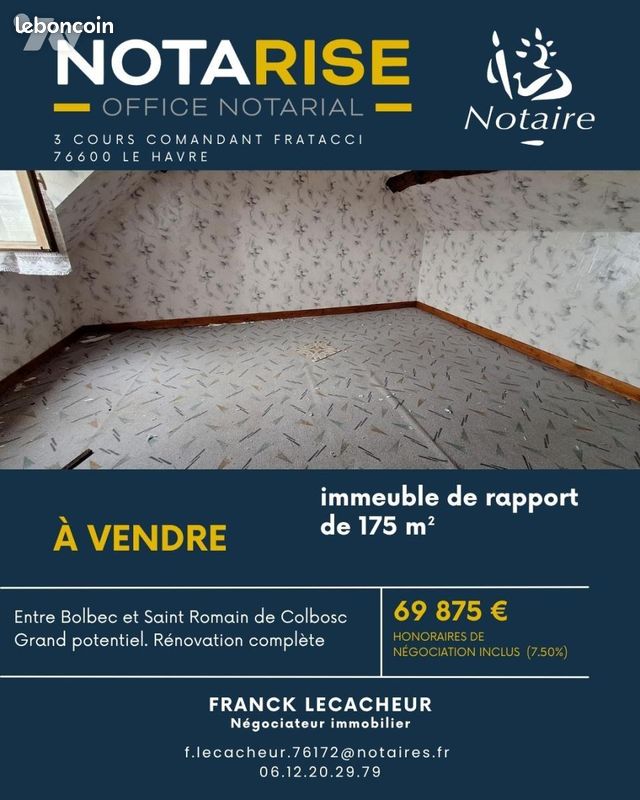 Maison 7 pièces 175 m² · à Bolbec · 175 m² · 69 875 €