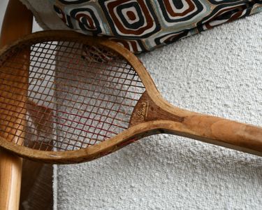 Ancienne Raquette De Tennis Flash En Bois – Décorative Vintage