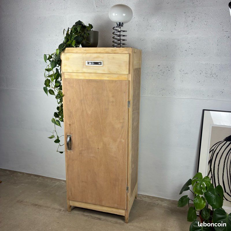 Bonnetière / armoire parisienne vintage en bois (image 10)