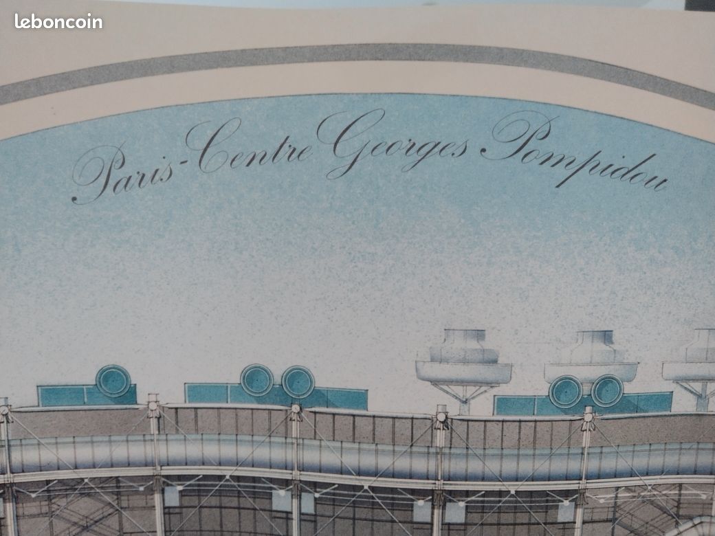 Affiche Paris architecture du Centre Georges Pompidou imprimée en 1993 (image 2)