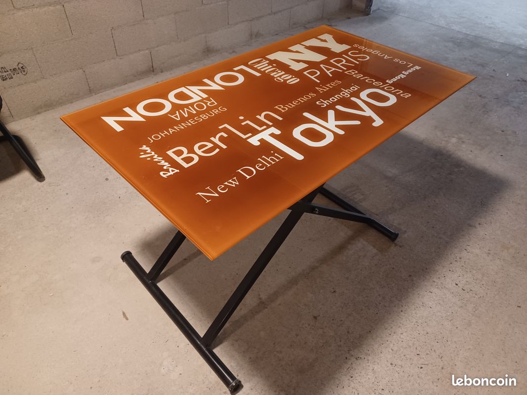 Table basse relevable vitrée (image 1)